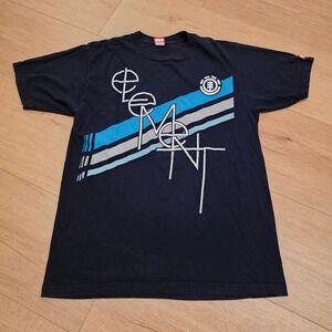 Y2K Element Shirt Mens Large Black Graphic Skateboarding Streetwear Made In USA